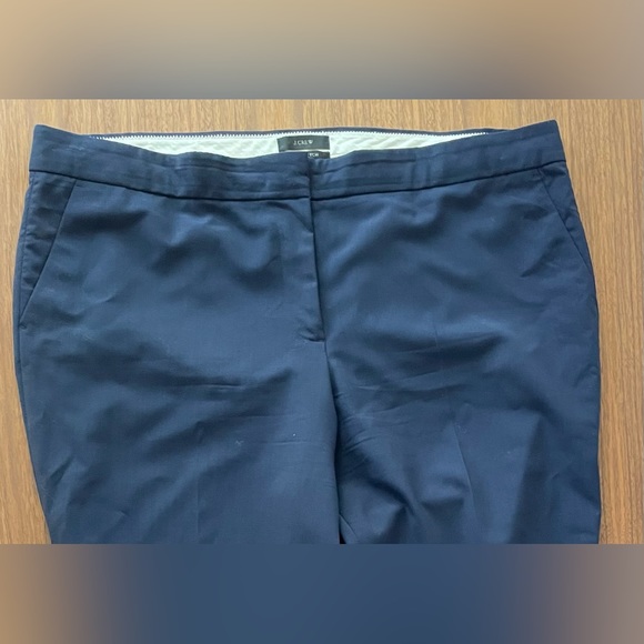 J. Crew Kate Straight Leg Pant in Bi-Stretch in Wool Blend | Navy | Size 16T - Picture 6 of 9